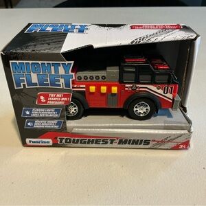 Mighty Fleet Toughest Minis 5" Fire Ladder Truck Toy w/Lights & Sounds, Age 3+